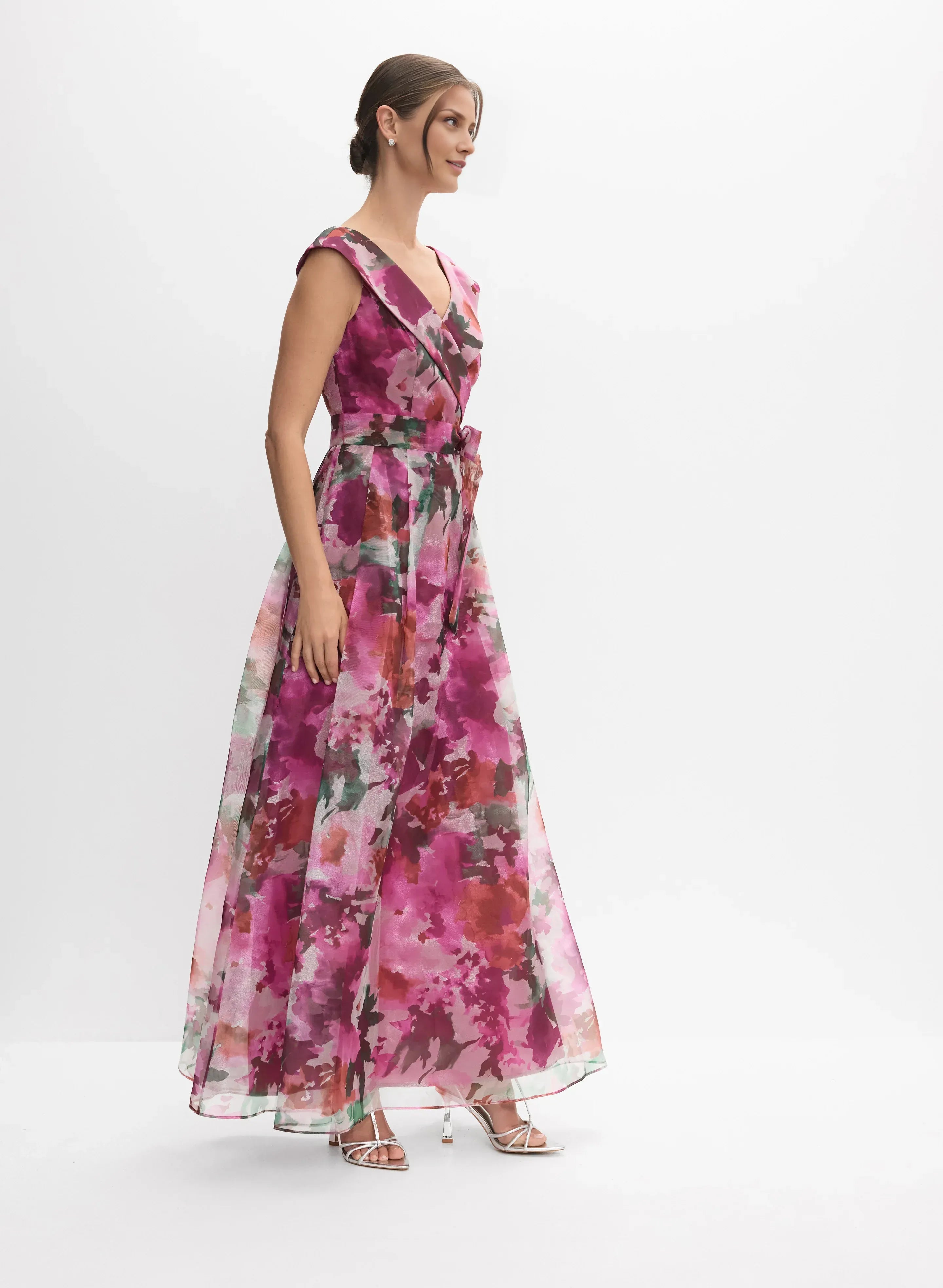 Classic A-Line V-Neck Sleeveless Zipper Up Floor-Length Prom Dress